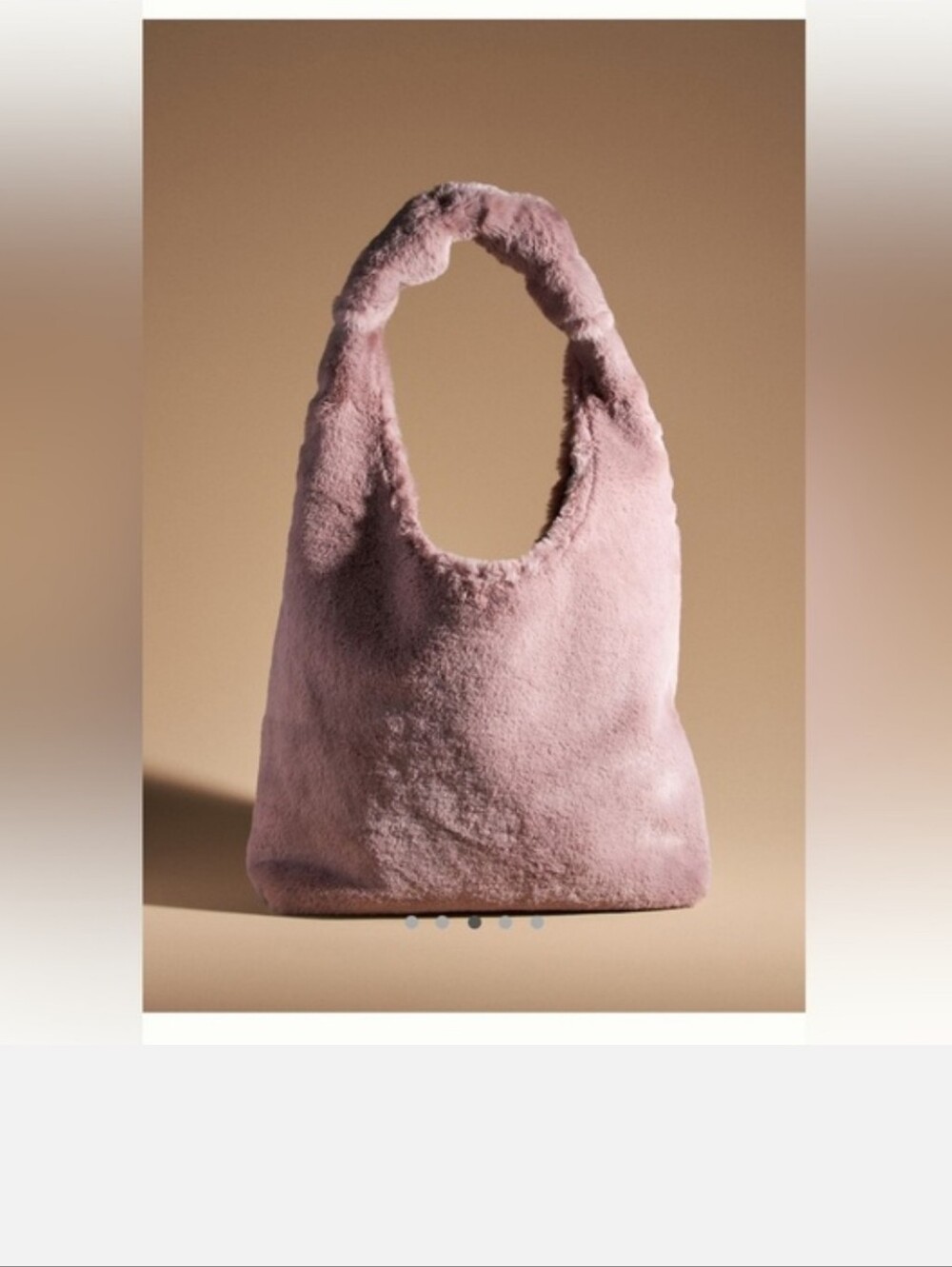 Anthropologie Pink Mauve Faux Fur Knotted Bag Purse